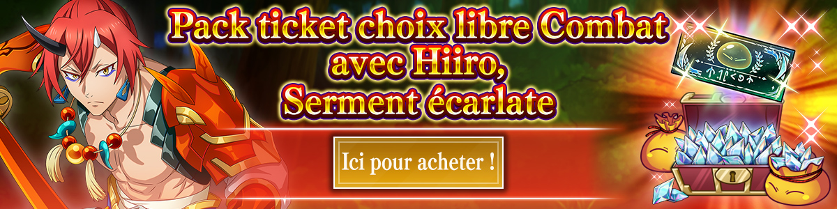 Hiiro, the Crimson Oath Featured Battle Character Free Choice Ticket Pack Purchase here!